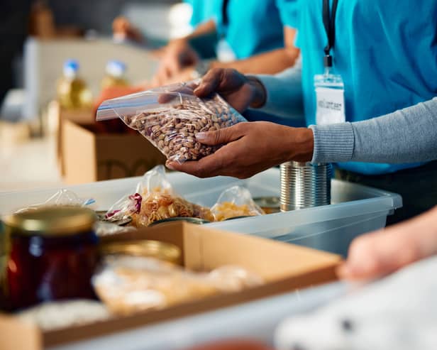 Foodbank distributing food