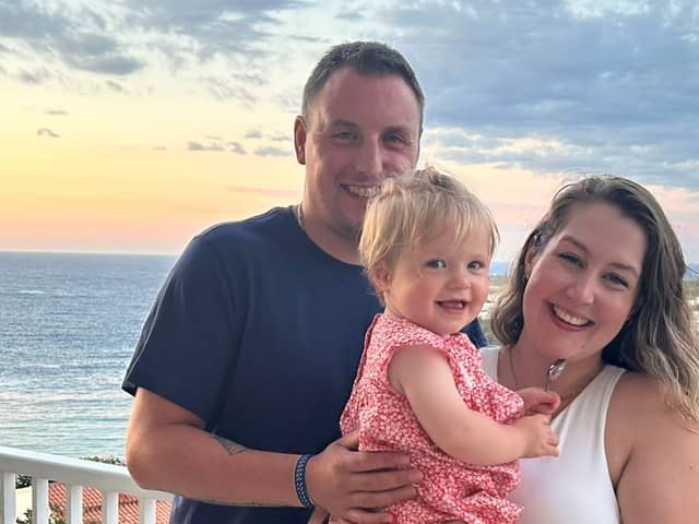 Lauren and Ross Stevens with their daughter Sophie.