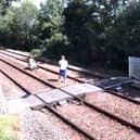 A photoshoot on the railway line.