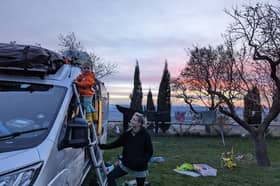 Bex Elliott and son Ronnie on their travels with their campervan.