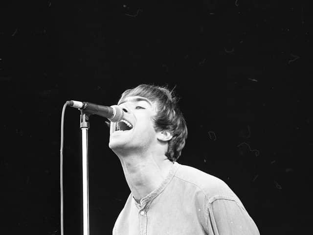 Liam Gallagher of Oasis on stage at Slane. Photo: Independent News and Media/Getty Images