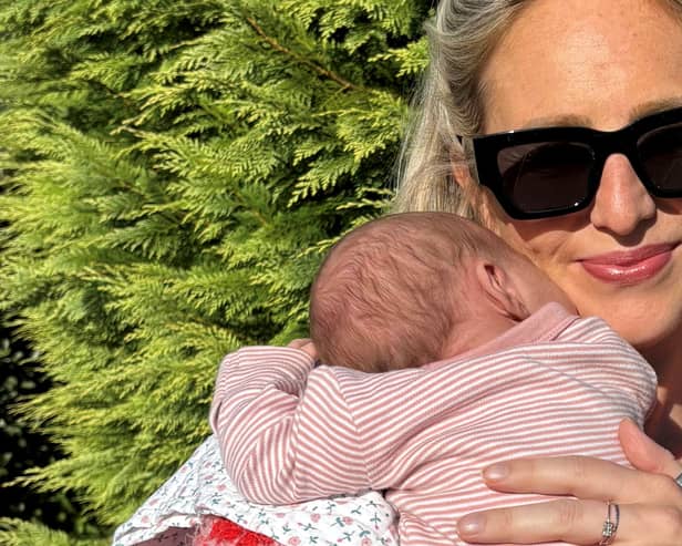 Alice Gregory with her newborn baby.