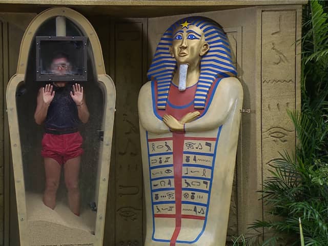 Dean McCullough takes on ‘Sinister Sarcophagus’ Bushtucker Trial.