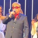 Elton John speaks at a gala performance of The Devil Wears Prada musical.