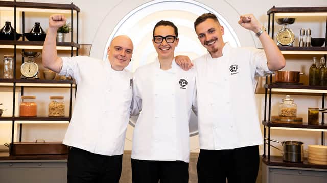 Masterchef: The Professionals finalists: Dan, Chiara and George.