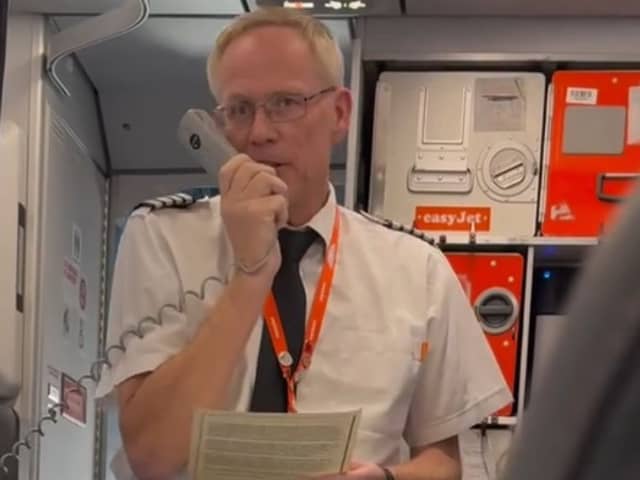 Adrian Johnson makes his retirement speech during his final flight.