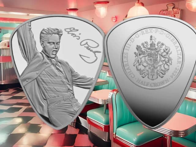 The Official Elvis Presley Plectrum Coin is available to anyone, but only one coin can be ordered per household