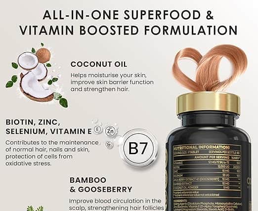 Oxford Origins Biotin Hair Growth supplement £7.95 Amazon