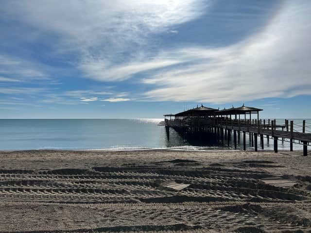 The resort has access to a private beach