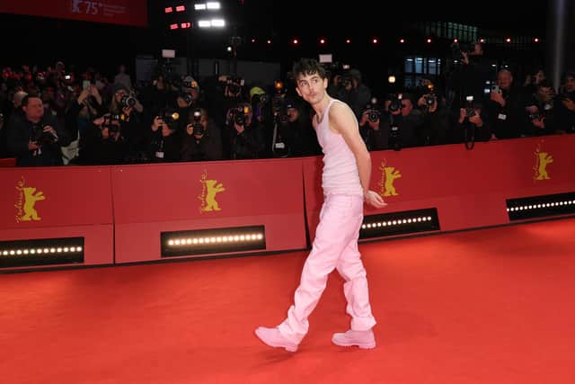Timothée Chalamet attends the "A Complete Unknown" premiere