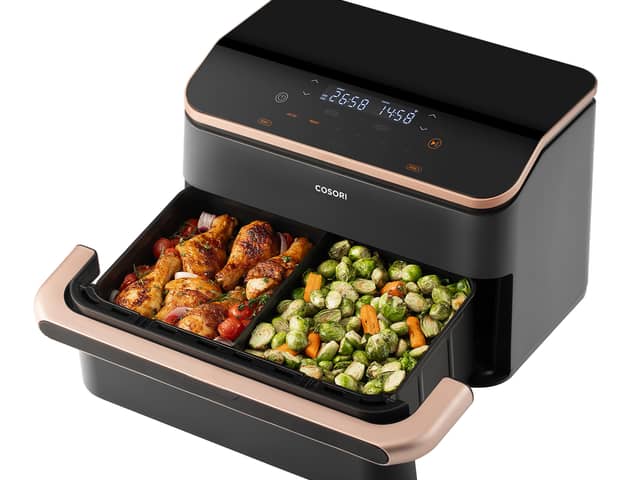 The Cosori TwinFry Dual Blaze 10l air fryer can fit huge portions of food in its drawer