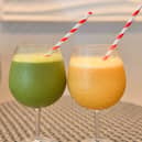 We enjoyed home-made smoothies by the poolside at Rockcliffe Hall and Spa