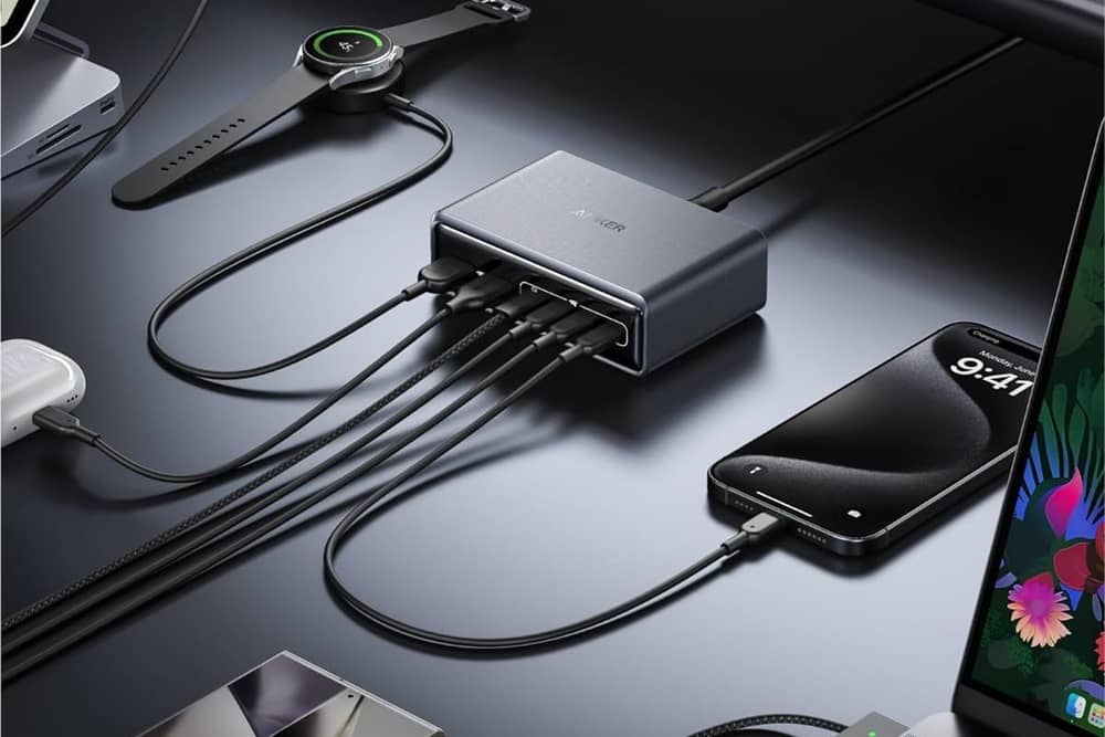 Anker's 200w desktop charging station can charge up to six devices simultaneously 