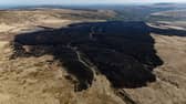 Aerial views show the aftermath after three blazes broke out at March Haigh Reservoir in Marsden. 