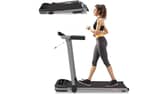 The Walden Sports treadmill folds away to fit in small spaces when it's not being used