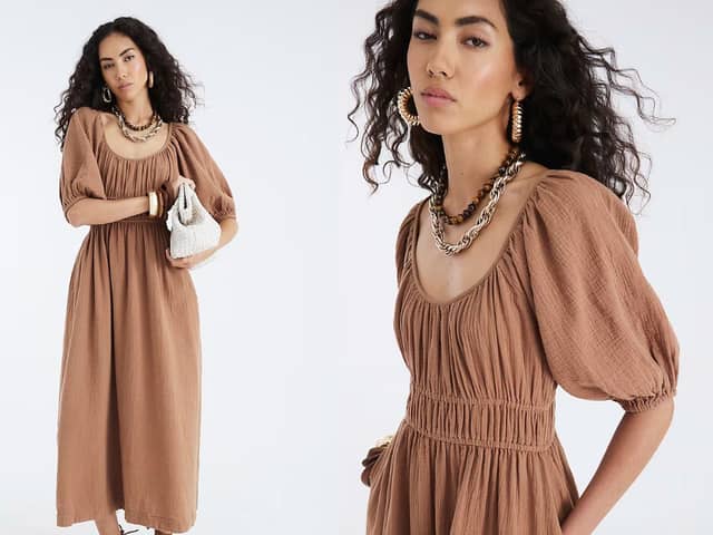 This River Island Short Sleeve Gathered Midi Dress is going viral – and it’s perfect for summer 
