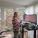 Happy wife, happy life: Gareth's other half loves using a standing desk on her long days in front of a screen
