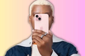 The iPhone 15 remains one of the UK’s most searched smartphones, pictured here in pink with its sleek, modern design