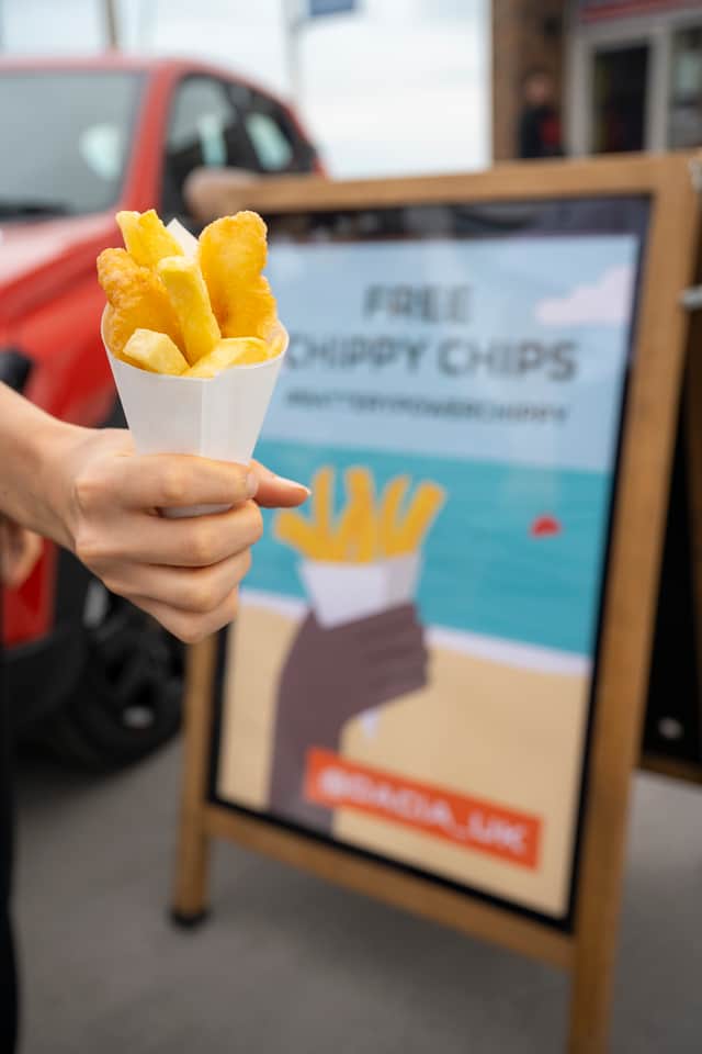 The chippy is serving freshly cooked fish and chips using 100% EV battery power on Deal Pier