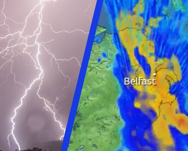 Met Office thunderstorm warning in place for parts of Northern Ireland.