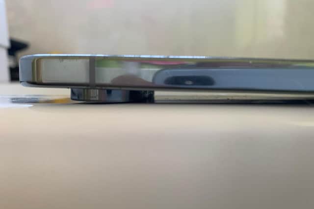 The Pixel's camera bump is shorter and squarer, so it sits better on a surface