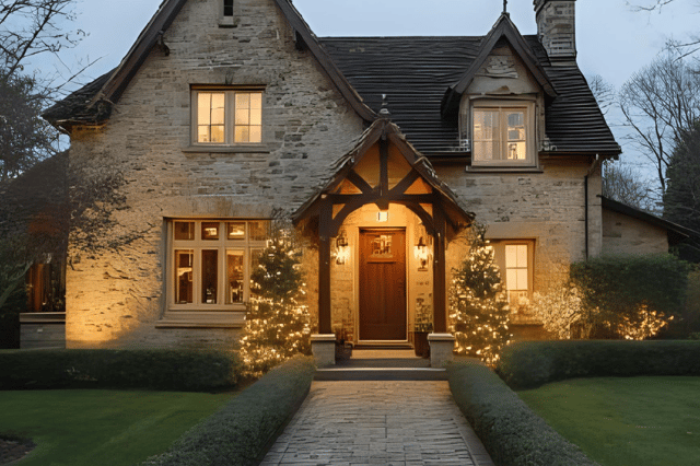A classic Cotswolds cottage lit up for Christmas – the perfect festive escape