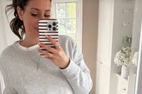 Stacey Solomon has paired an Amazon Essentials sweatshirt and with some matching Amazon Essentials shorts and said the outfit is the 'perfect' spring tracksuit.