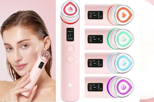 A viral beauty tool, the Medicube Age-R Booster Pro (pictured in pink), which promises glass skin, has more than 40% off on Amazon.