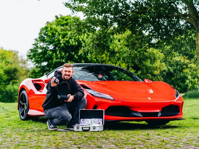 One winner will take home a 710bhp Ferrari F8 Tributo, a Richard Mille RM029 watch and £100,000 in cash.