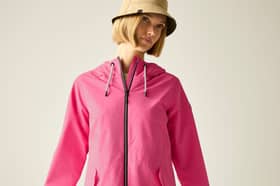 The Women's Bayletta Waterproof Jacket is now £21.60 with a discount code. Pictured in the pink lemonade colour.