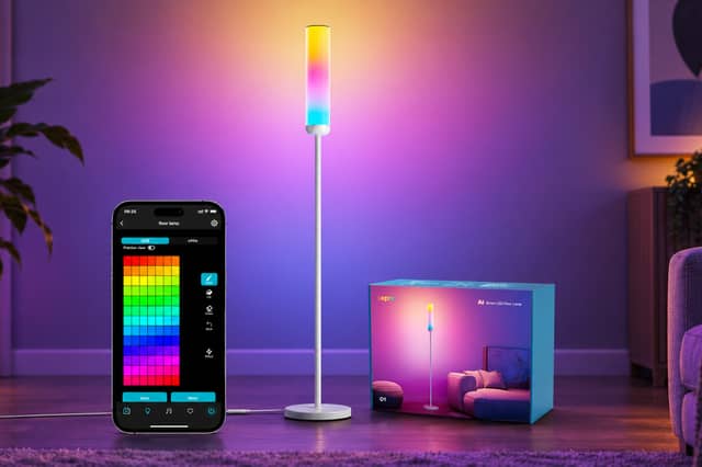The Lepro O1 AI Smart Floor Lamp can display 16 million colours and react to music using its built-in microphone