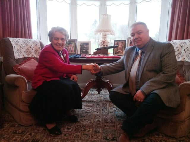 Darren Guy with UUP veteran Mary Hamilton.