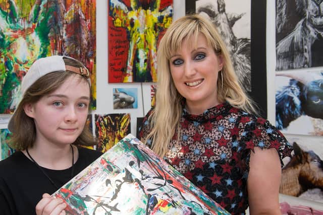 Emma Dickson, who has been nominated for the CCS Creative Tutor of the Year award, pictured with Lauren McConachie.  (Picture Martin McKeown).