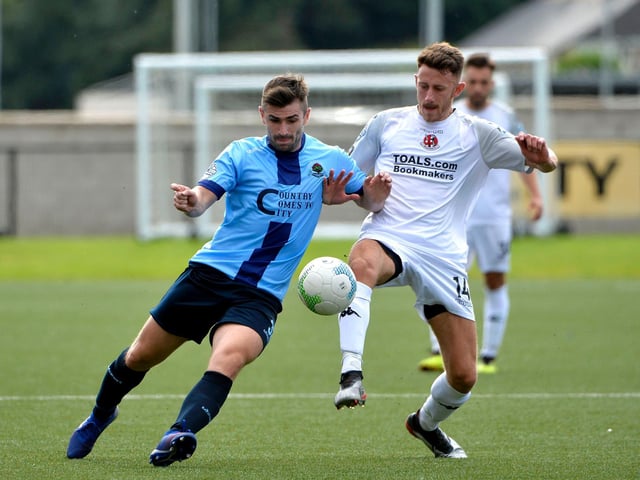 Winger Cormac Burke marked his first start for Institute with a first half brace.