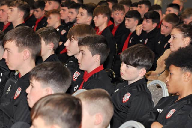 A section of the Derry City academy players who attended last week's annual presentation.