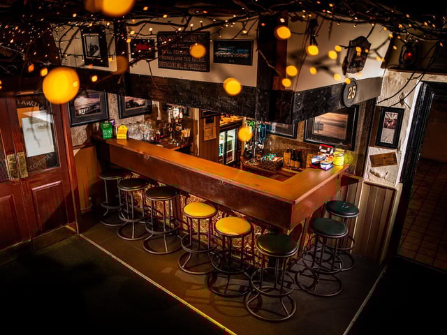 The inside of the Railway Tavern bar in Fahan.
