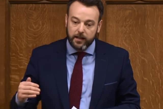 Colum Eastwood speaking at Westminster this morning.