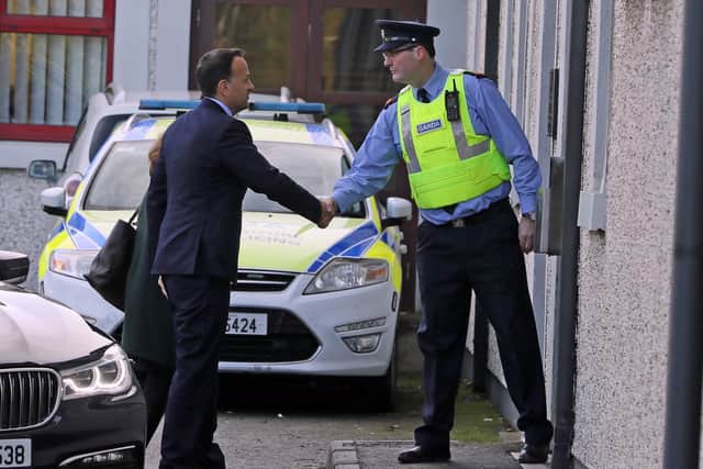 Taoiseach Leo Vradkar arrives at Drogheda Garda Station in Co Louth.(Photo: Brian Lawless/PA Wire)