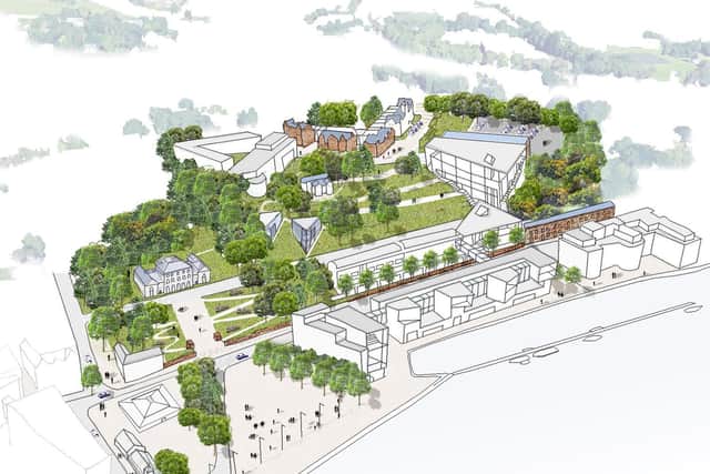 Ulster Universitys vision for future Magee expansion, with the indicative site for the Medical School running parallel to the riverfront, where the Council offices are located.  (Image: Ulster University)