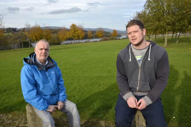 Eamon O'Donnell and Paul Hughes pictured at the proposed Greenway site. DER4414-119KM