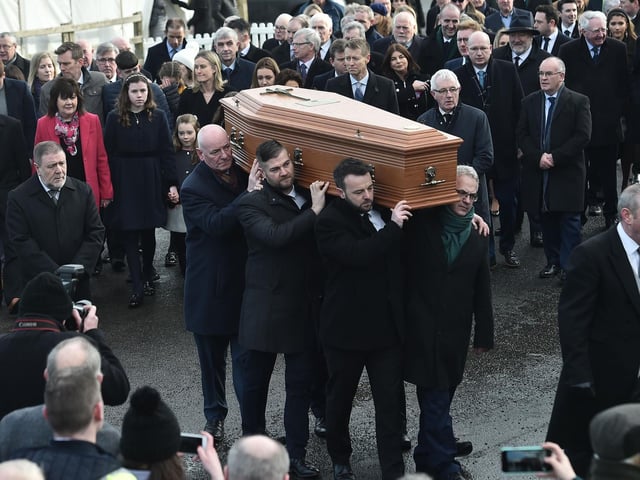 Seamus Mallon is carried to his final resting place in his beloved Co. Armagh.