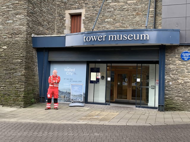 Air Ambulance paramedic Jason Rosborough who will be abseiling down the Tower Museum next month.