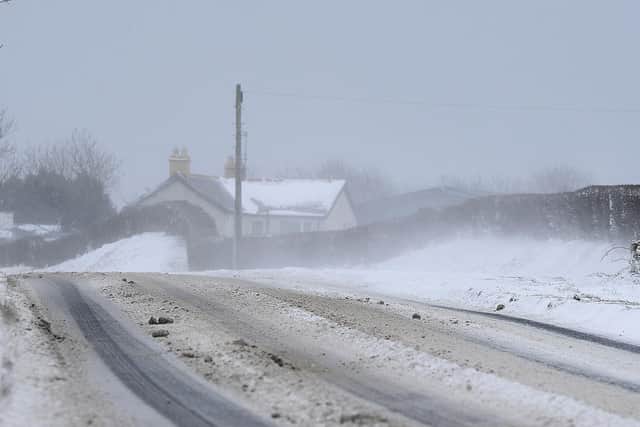 Heavy snowfall is forecast for some parts of Northern Ireland on Monday and Tuesday.