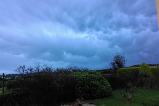 The strange skies over Carndonagh County Donegal this morning as Stom Ciara sweeps westward.