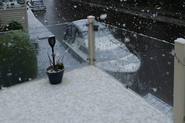 Snow joke! The white stuff falls across Lancashire