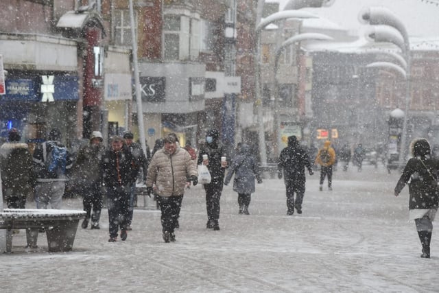 Snowy streets in Blackpool