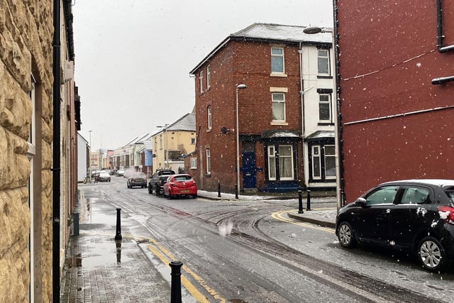 Snow has been falling across Lancashire