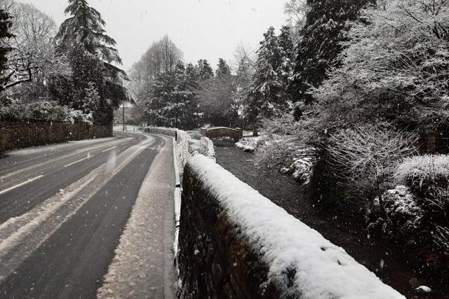 Snow falls across Lancashire