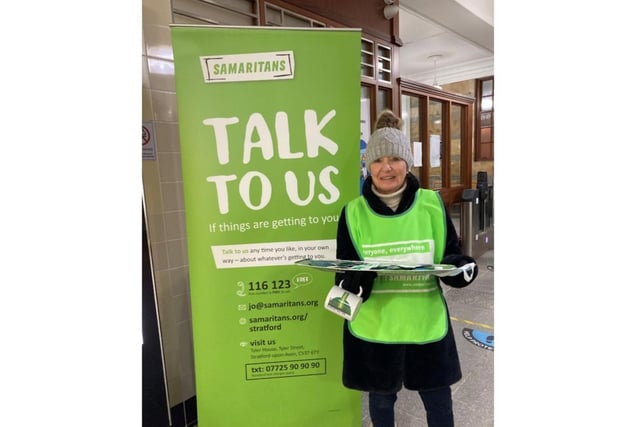 Samaritans volunteers were handing out tea bags to passengers at Leamington Station as part of its Brew Monday campaign. Photo supplied