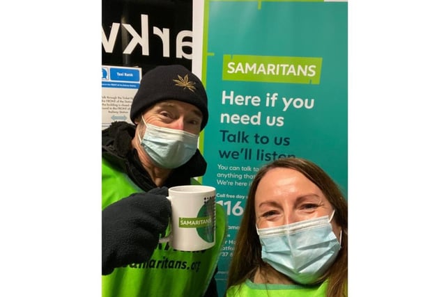 Samaritans volunteers were offering out free tea bags to passengers at Warwick Parkway station. Photo supplied